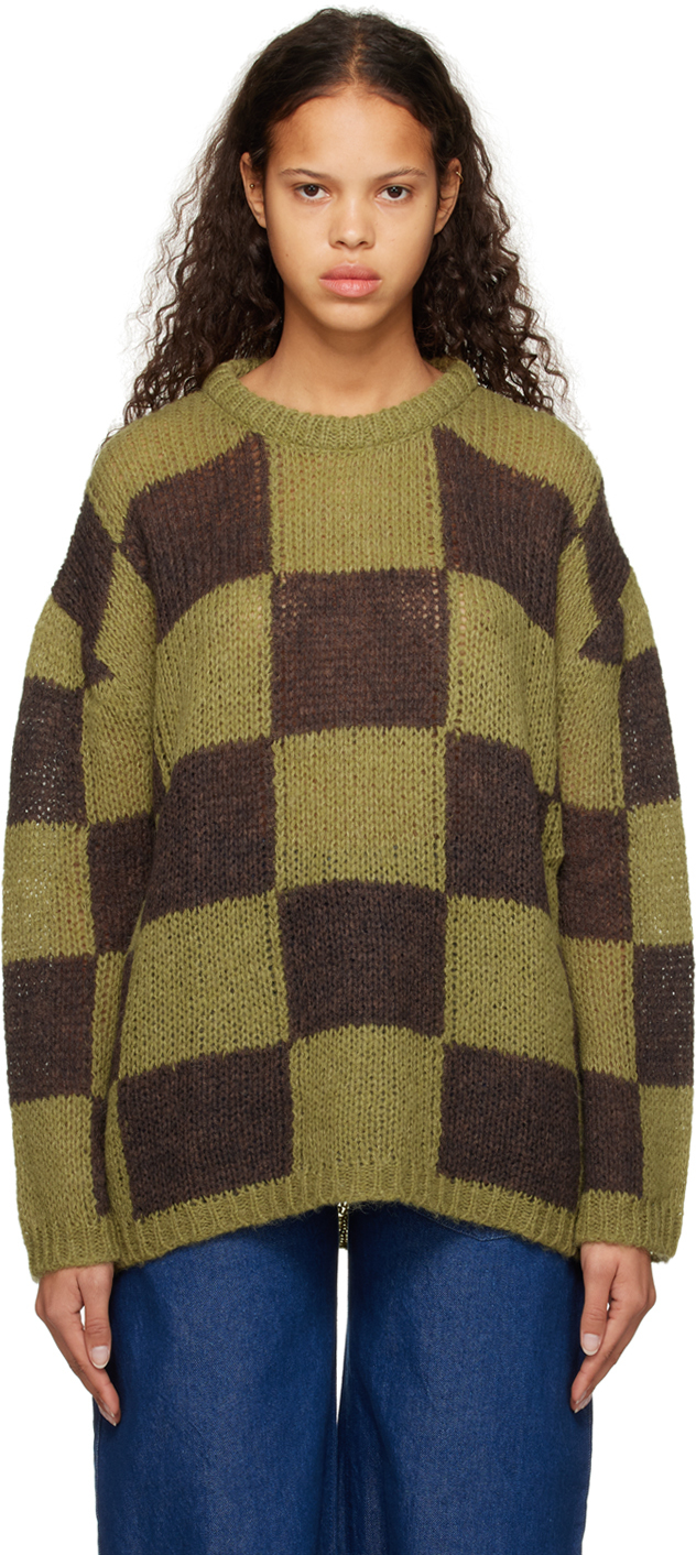 TheOpen Product Green Check Sweater