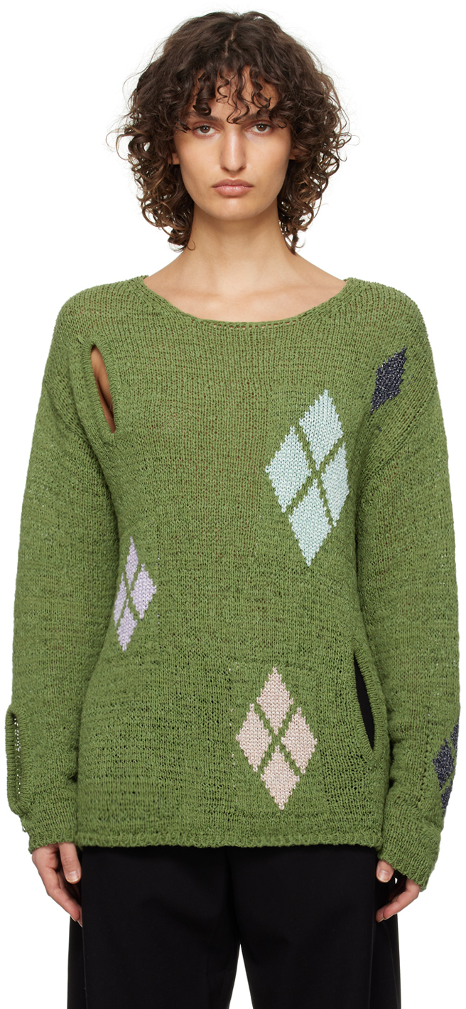 Theopen Product Green Argyle Jumper