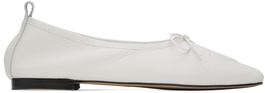 Theopen Product White Square Toe Ballerina Flats