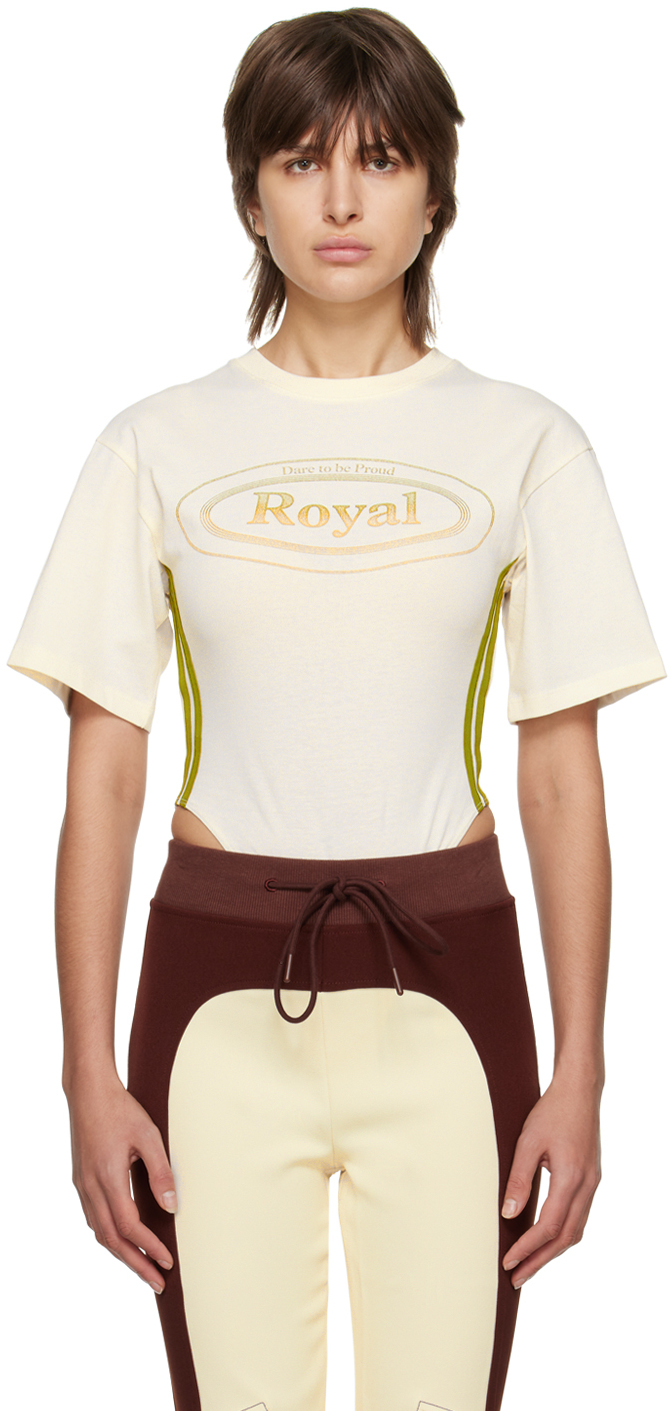 Theopen Product Off-white 'royal' Bodysuit In Cream