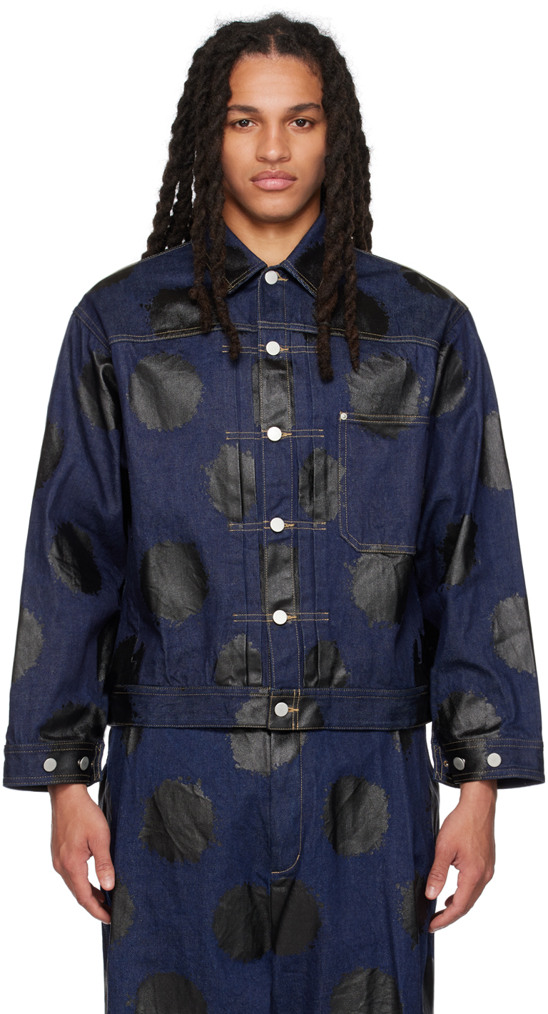 Y's Indigo Printed Denim Jacket