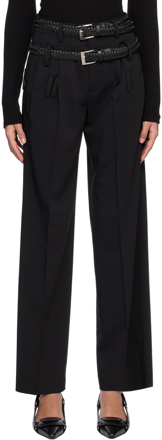 Tailored trousers with a belt  Black  Ladies  HM IN