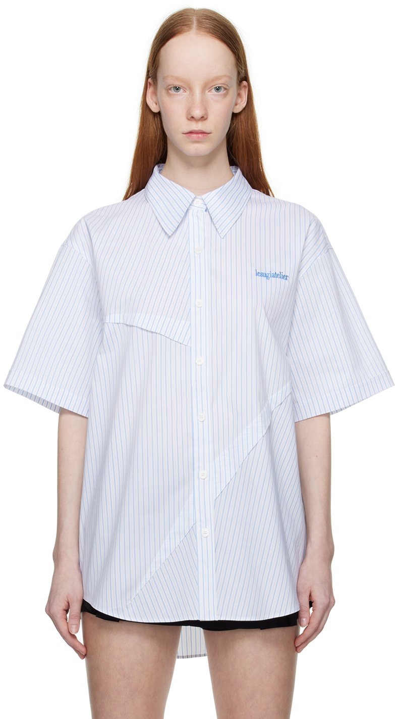 lesugiatelier Blue & White Striped Shirt