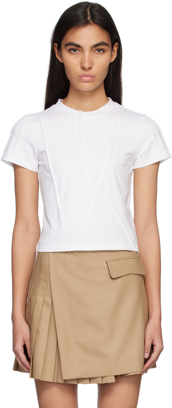 lesugiatelier White Disordered Pintuck T-Shirt