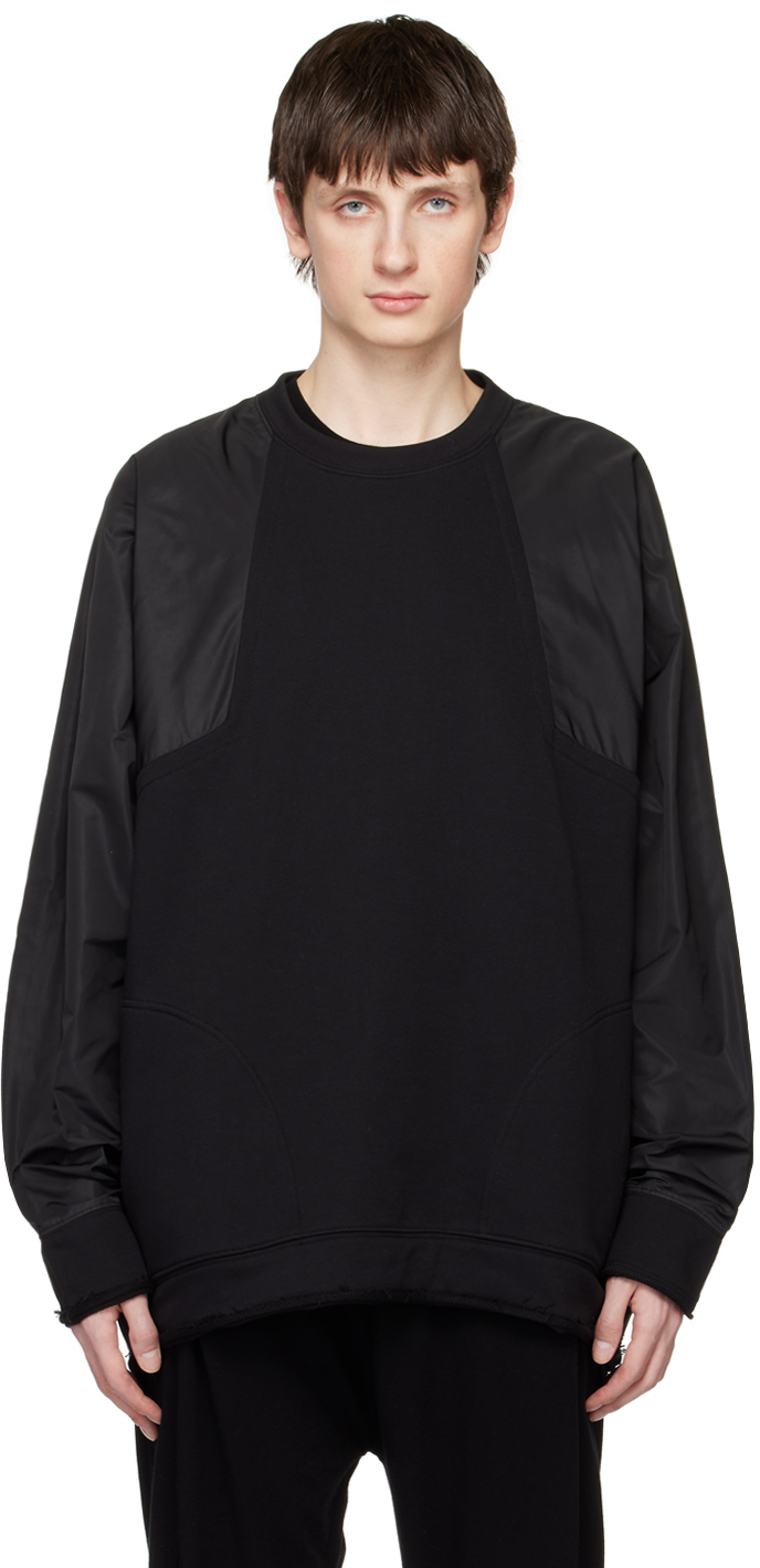 Isabel Benenato: Black Paneled Sweatshirt | SSENSE