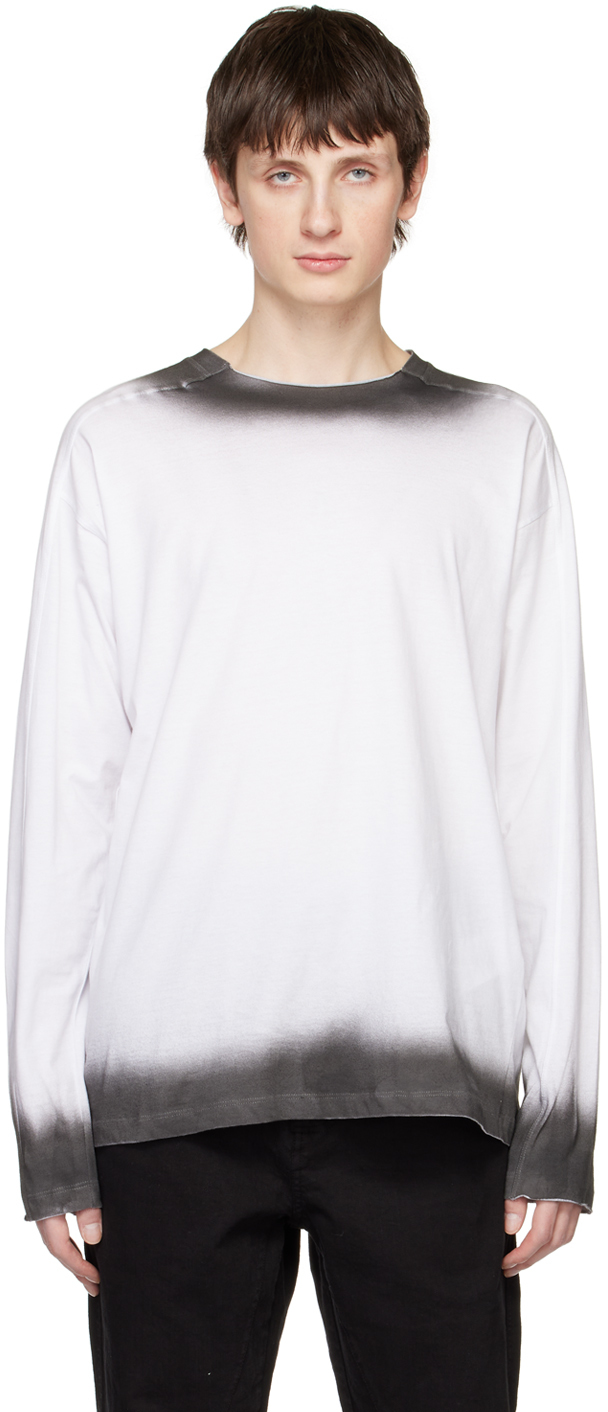 Isabel Benenato White Spray Paint Long Sleeve T-Shirt
