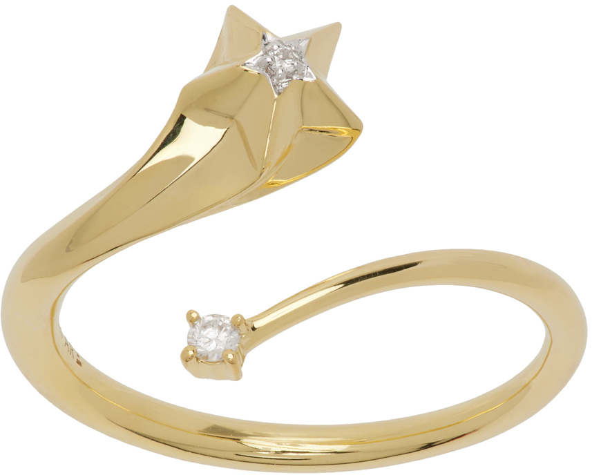 Adina Reyter Gold Diamond Shooting Star Wrap Ring