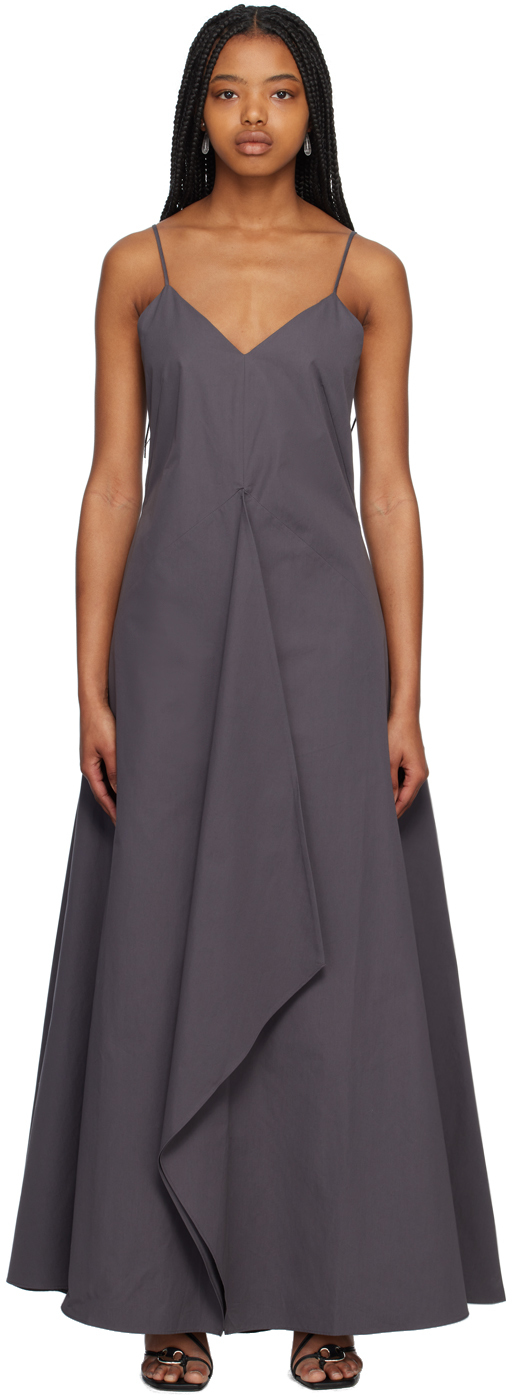 Bite Gray Crisp Midi Dress In Forged Iron