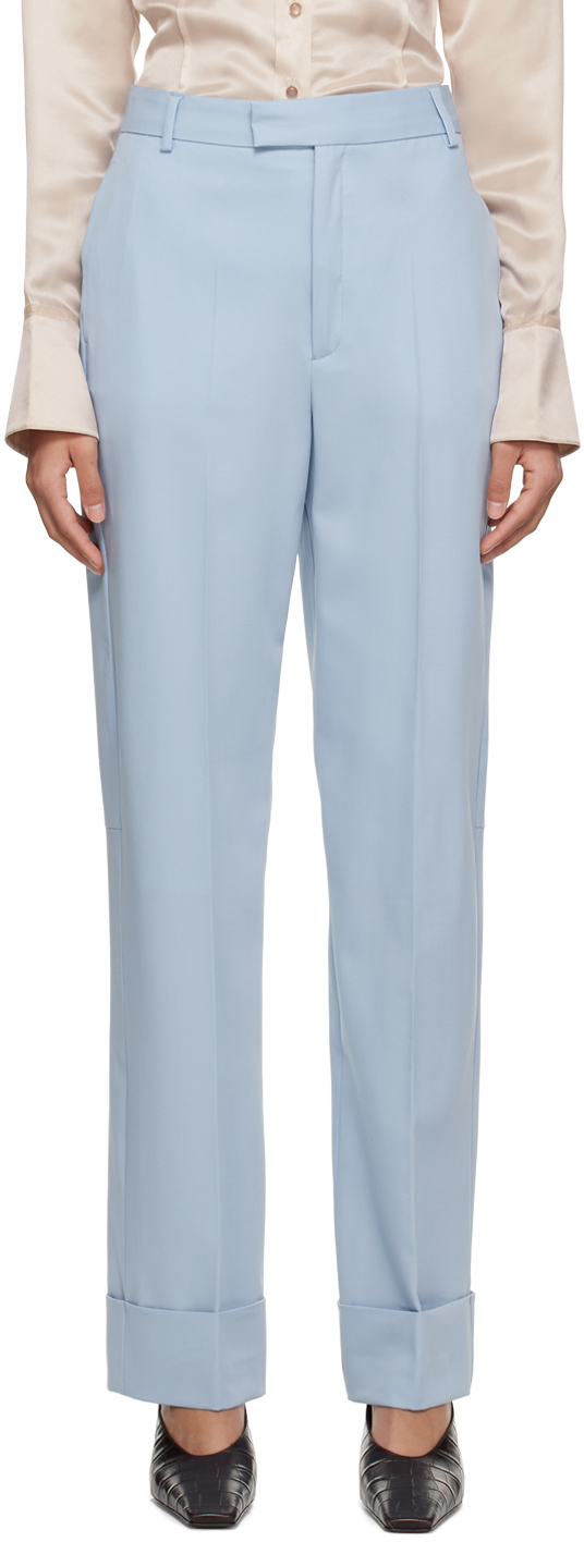 Bite Blue Tailored Trousers In Dusty Blue