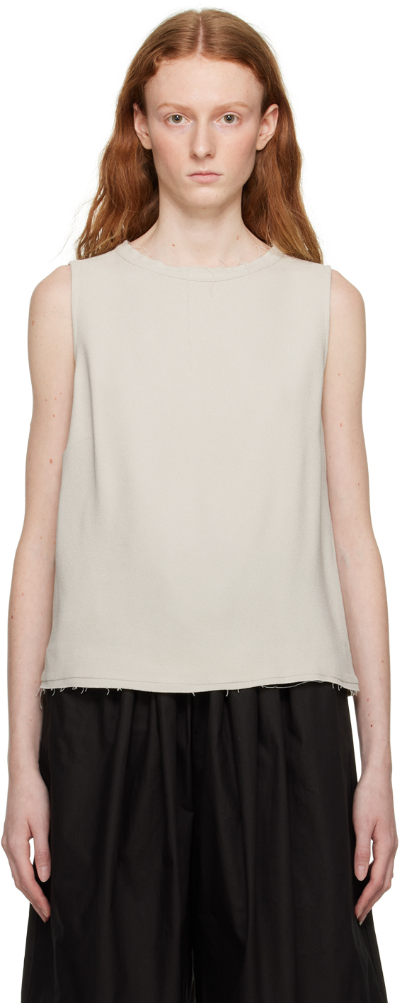 Bite Off-white Raw Tank Top In Silver Cloud