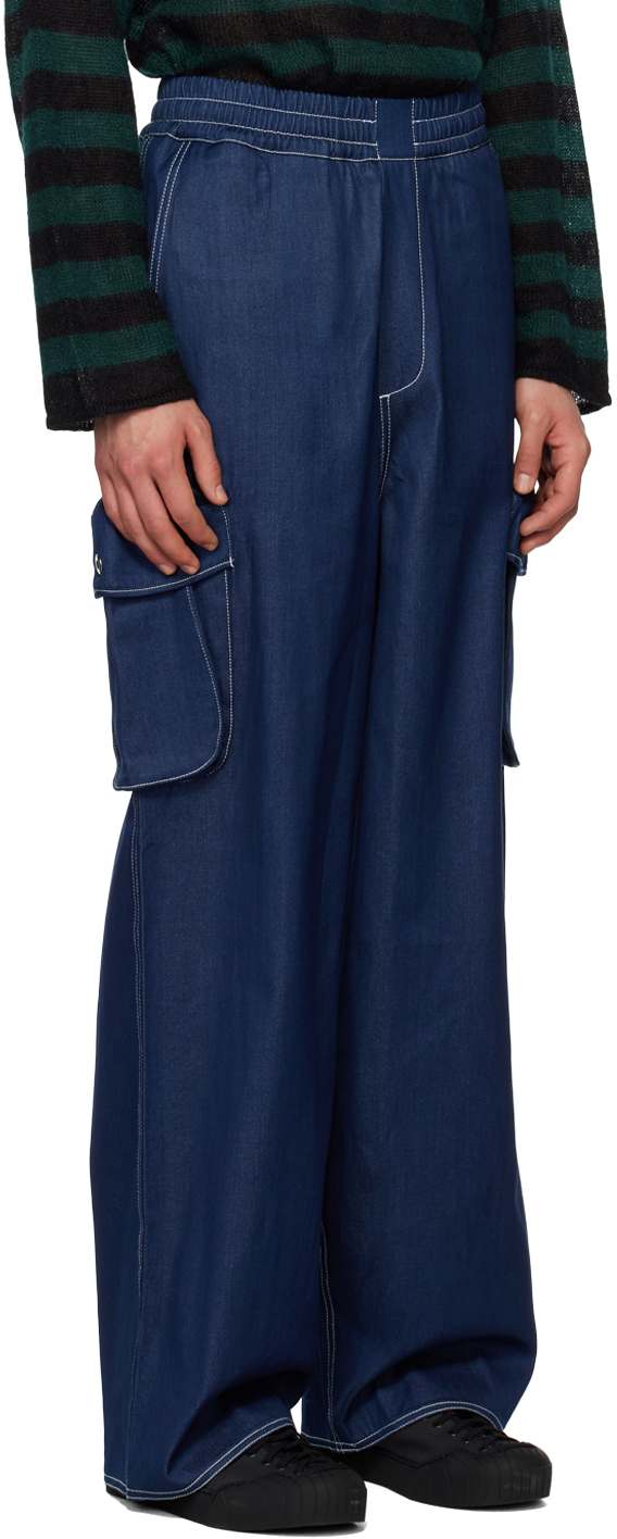 Sunnei Blue Cotton Baggy Trousers | Smart Closet