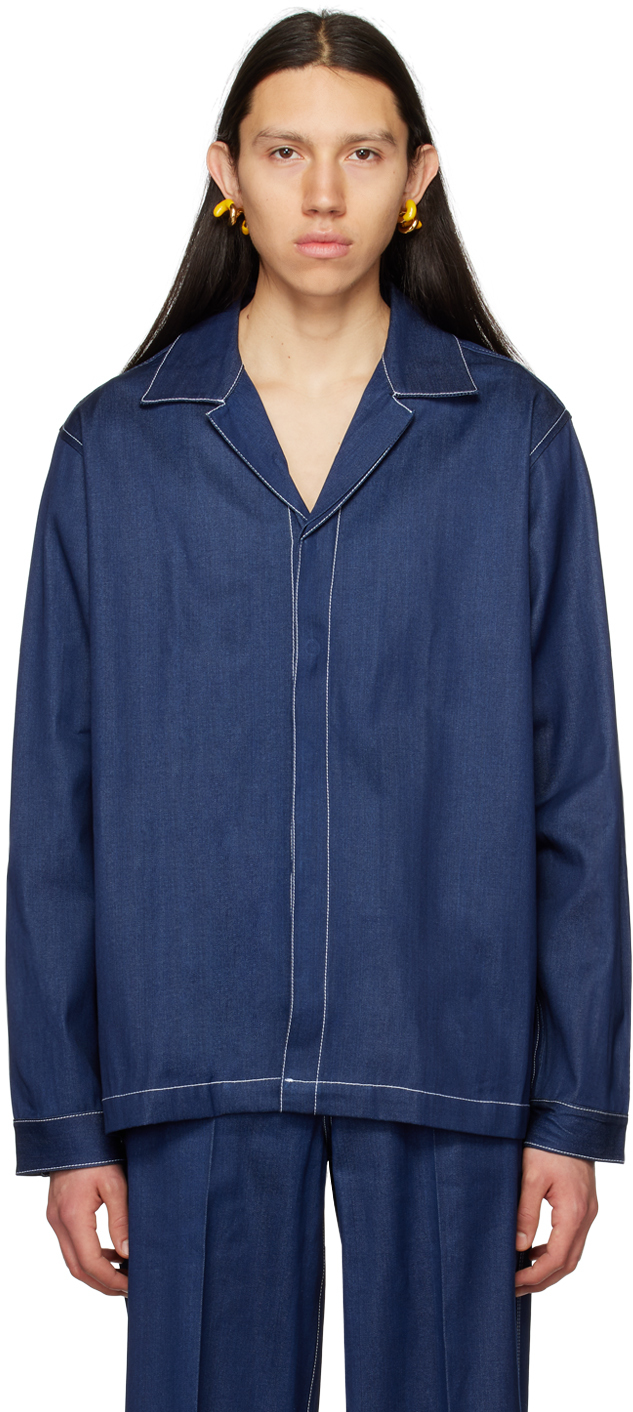 Shop Sunnei Blue Regular Shirt