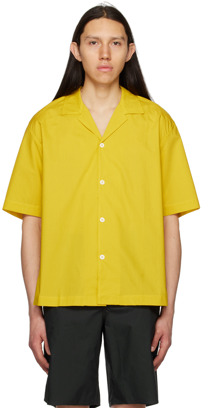 SUNNEI: Yellow Open Spread Collar Shirt | SSENSE Canada