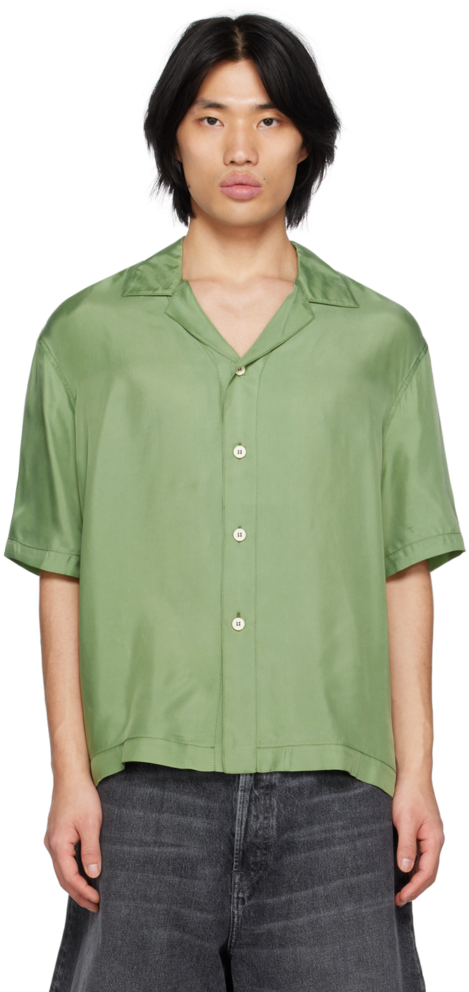 Sunnei Green Buttoned Shirt In Sage Green