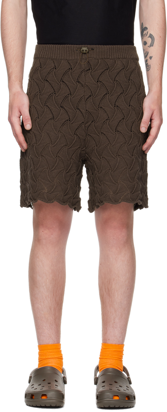 Brown Wave Shorts