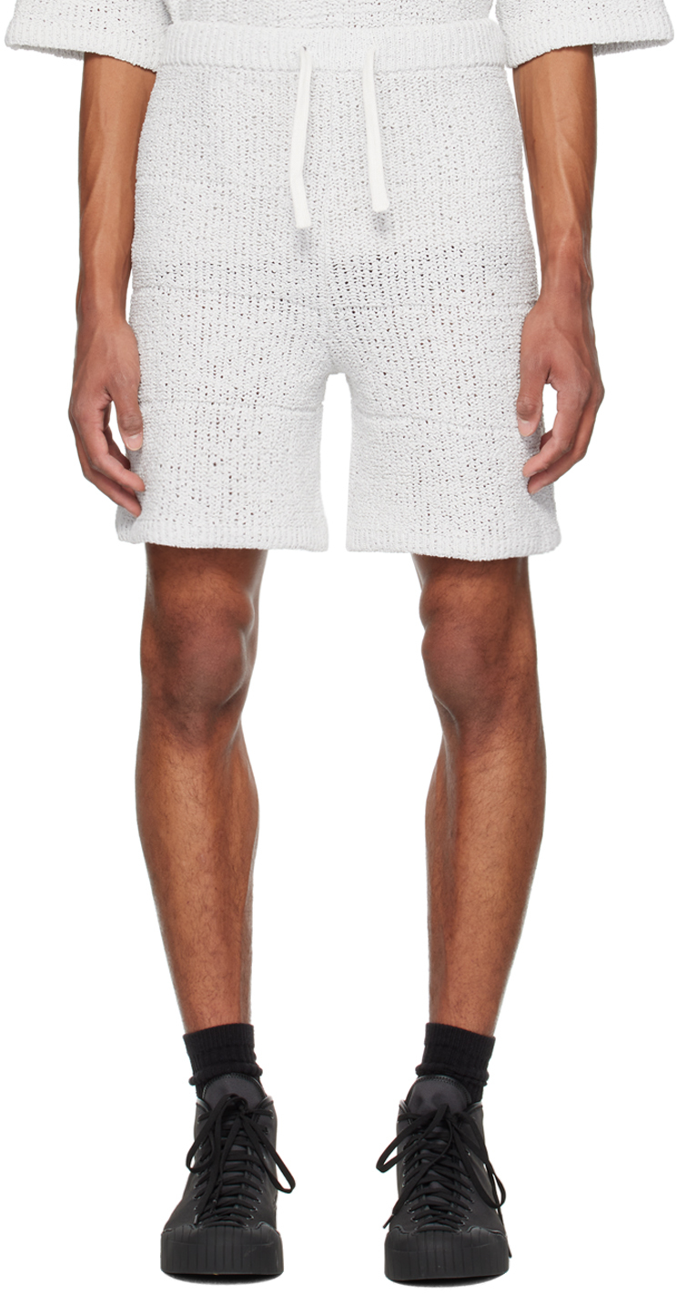 Shop Sunnei Gray Striped Shorts In 7323 Grey