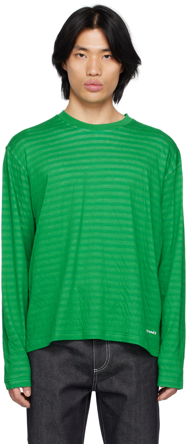 SUNNEI: Green Reversible Long Sleeve T-Shirt | SSENSE