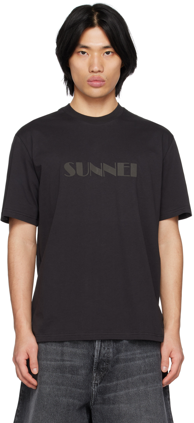 SUNNEI: Black Printed T-Shirt | SSENSE