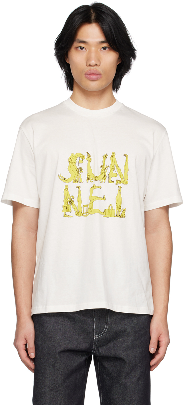 White Classic Figures T-Shirt by SUNNEI on Sale