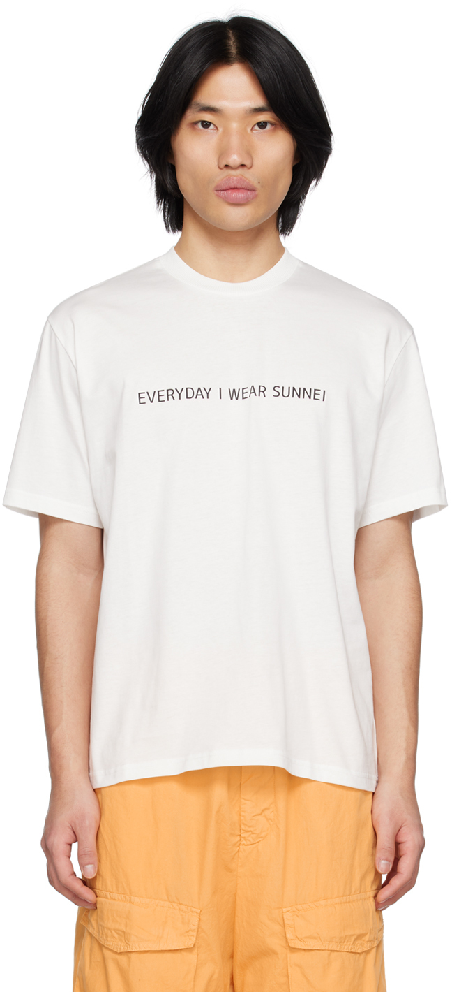 SUNNEI: White Classic Mural T-Shirt | SSENSE