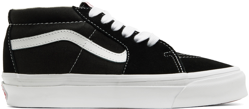 Vans Black Og Sk8 Mid Lx Sneakers In Black/white