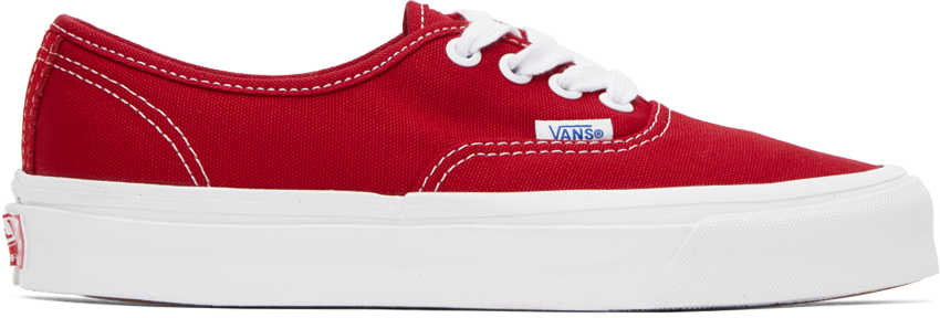 Vans Red Og Authentic Lx Sneakers In (canvas) Red/true Wh