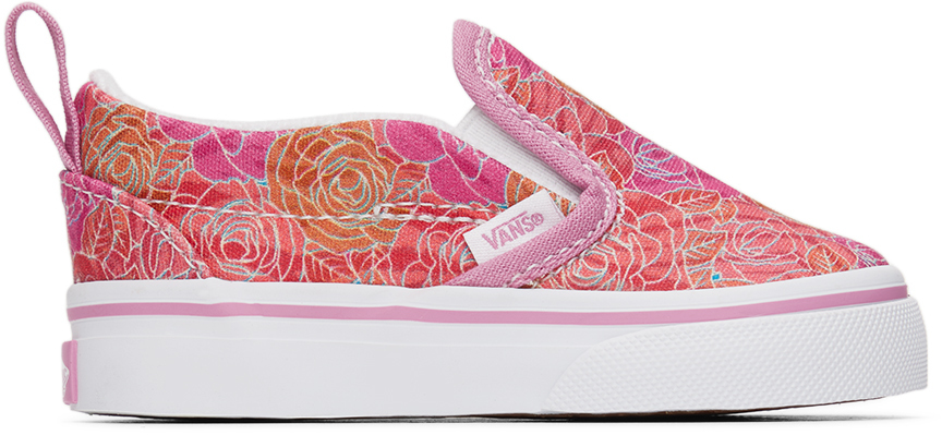 Vans Baby Pink Slip-on V Sneakers In Rose Camo Pink Flora