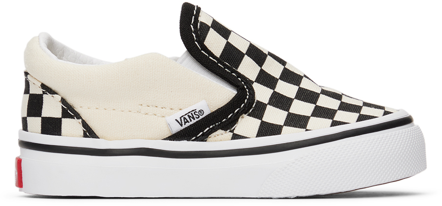 Vans Baby Black & Off-white Classic Slip-on Sneakers In Blk&whtchckerboard/w