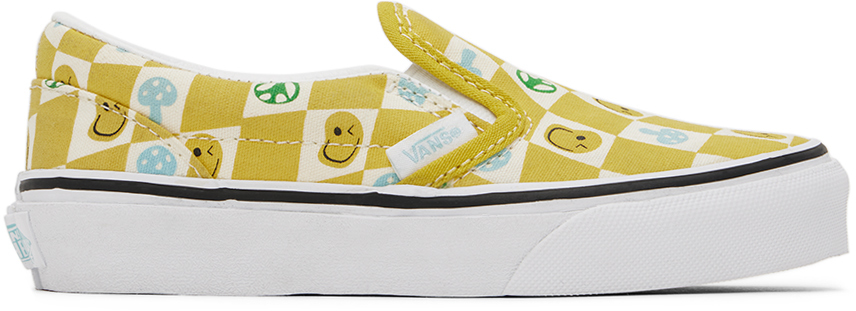 Vans Kids Yellow Classic Little Kids Trainers In Melted Check Yellow/