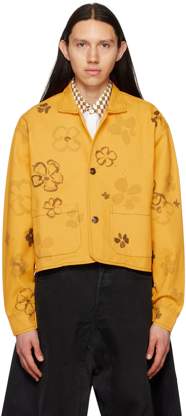 CONNOR MCKNIGHT YELLOW RORSCHACH FLORAL JACKET