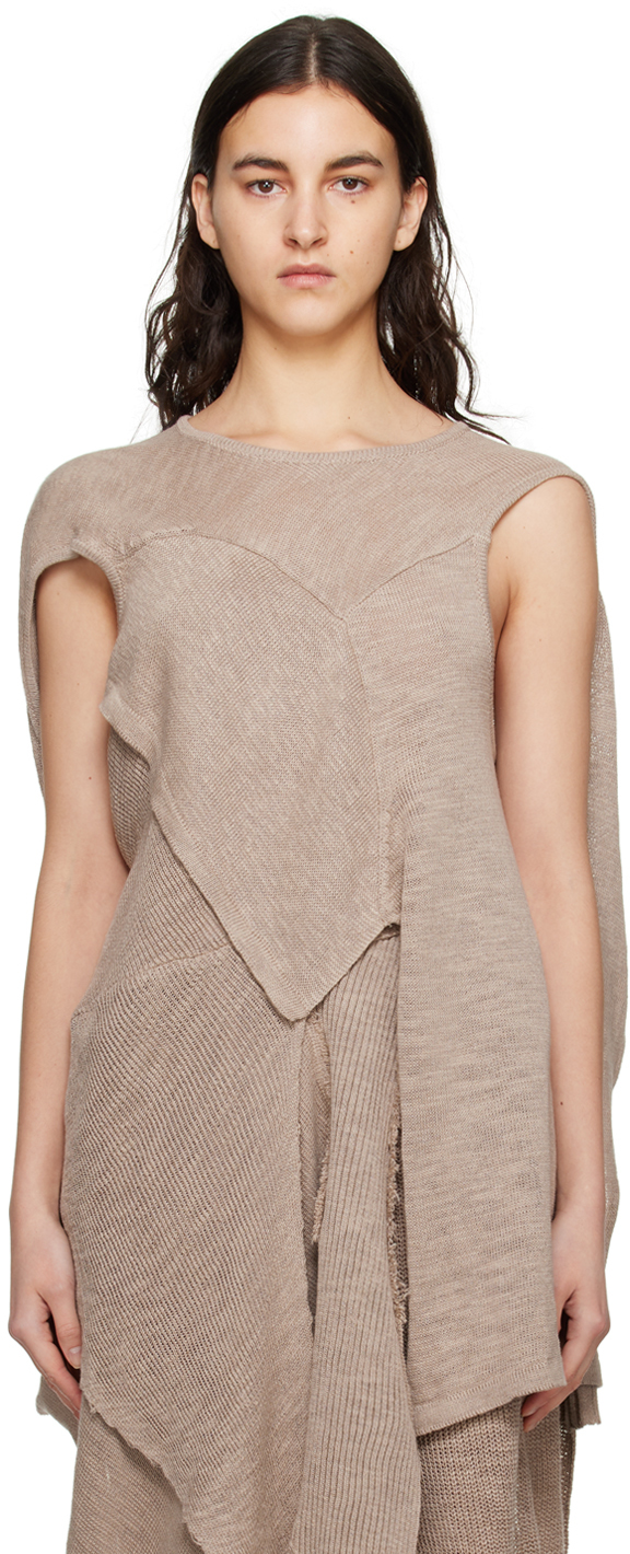 Niccolò Pasqualetti Asymmetric Knitted Top In Brown