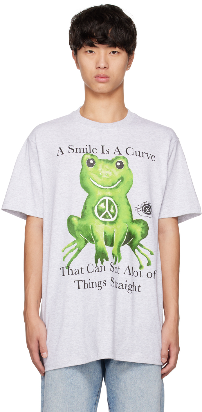 Online Ceramics Gray Peace Frog T-shirt In Ash