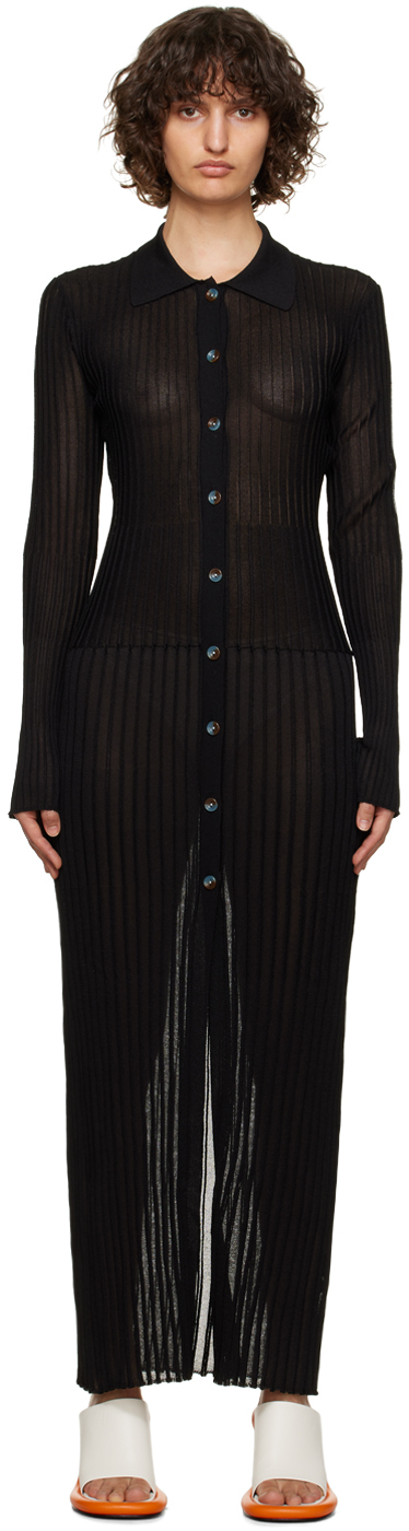 Sir Women's Eva Knit Polo Maxi Dress In Black