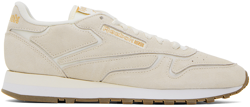 Reebok Taupe Classic Sneakers In Chalk/chalk/ftwr Whi