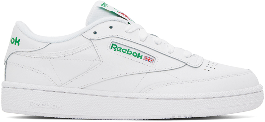 Shop Reebok White Club C 85 Sneakers In Int-white/green