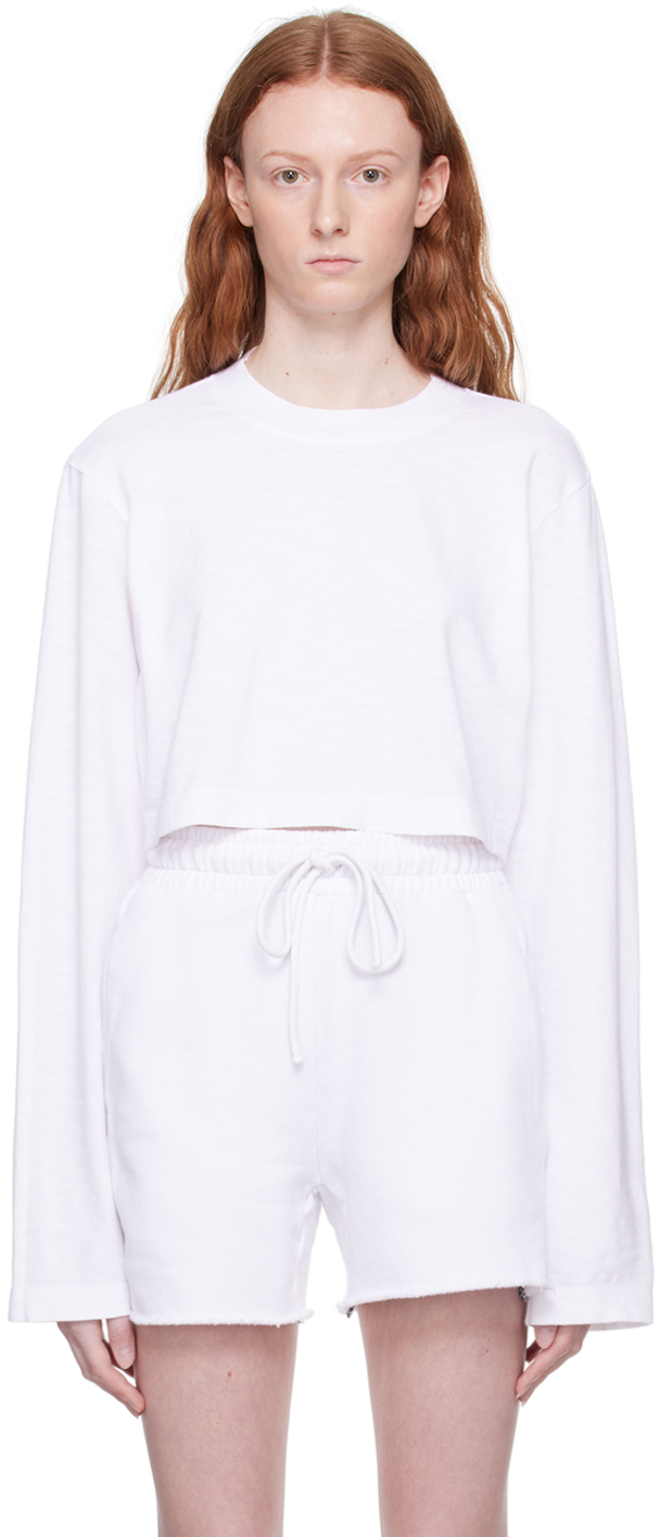 COTTON CITIZEN White Tokyo Crop Long Sleeve TShirt SSENSE Canada