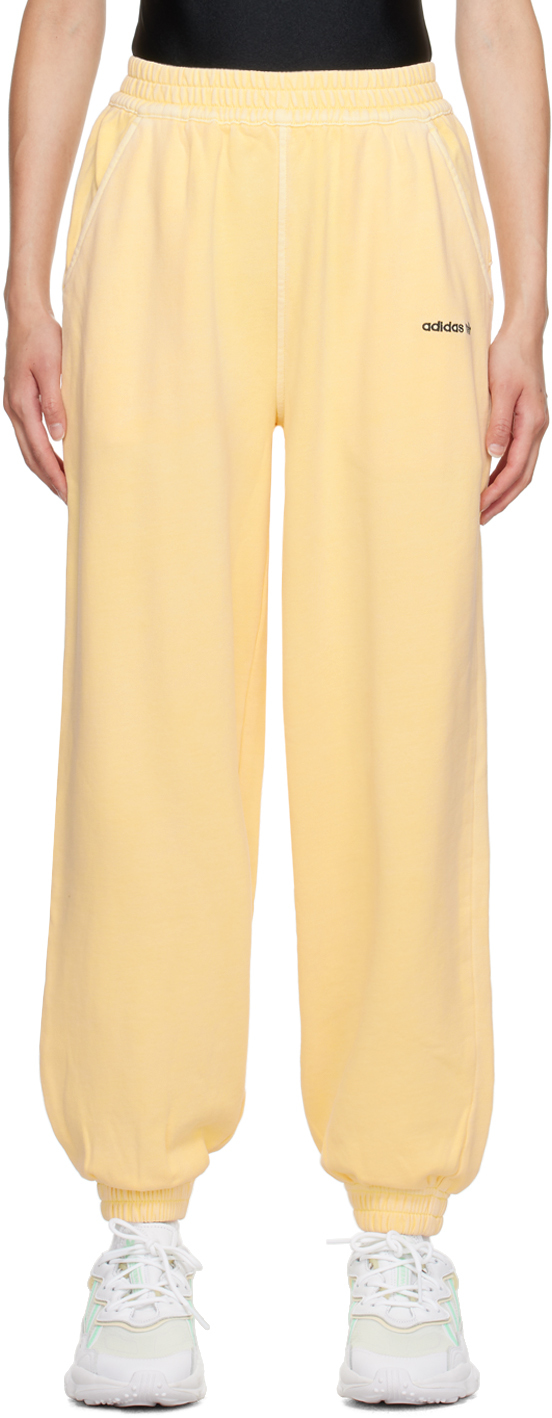 Adidas Originals Yellow Printed Lounge Pants In Almost Yellow