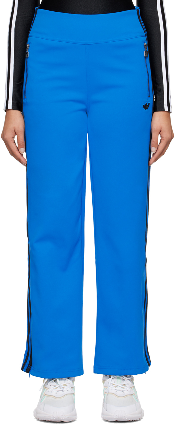Adidas Originals Blue Striped Lounge Pants In Bluebird
