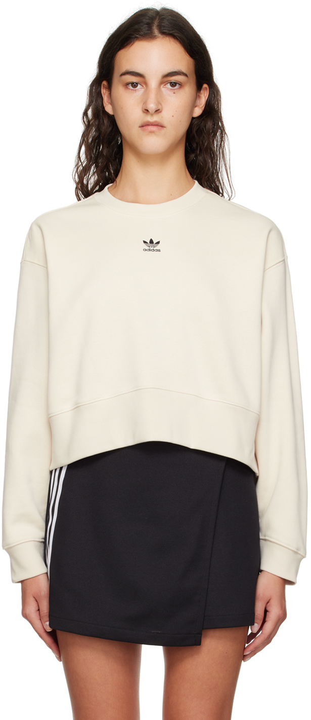 Adidas Originals Off-white Adicolor Essentials Sweatshirt In Wonder White