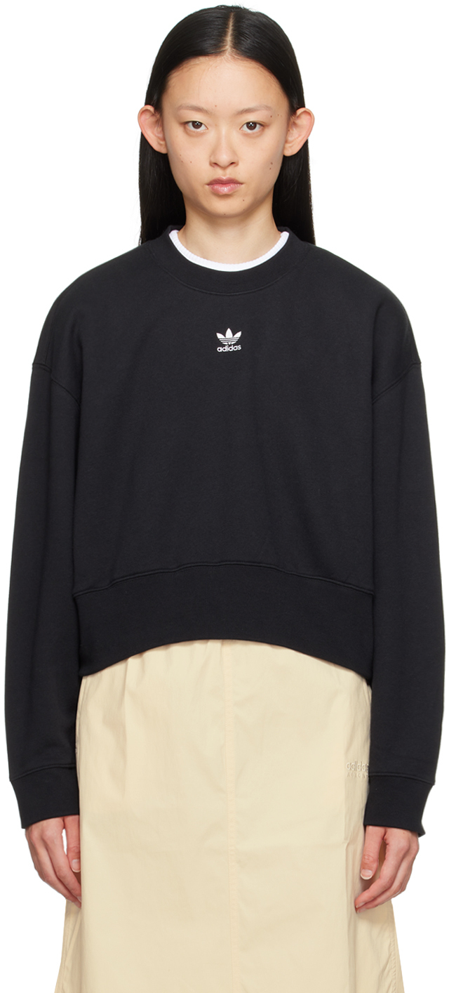 Black Adicolor Essentials Sweatshirt by adidas Originals on Sale