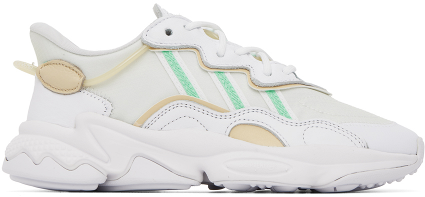 Shop Adidas Originals Off-white Ozweego Sneakers In Ftwr White/pulse Min