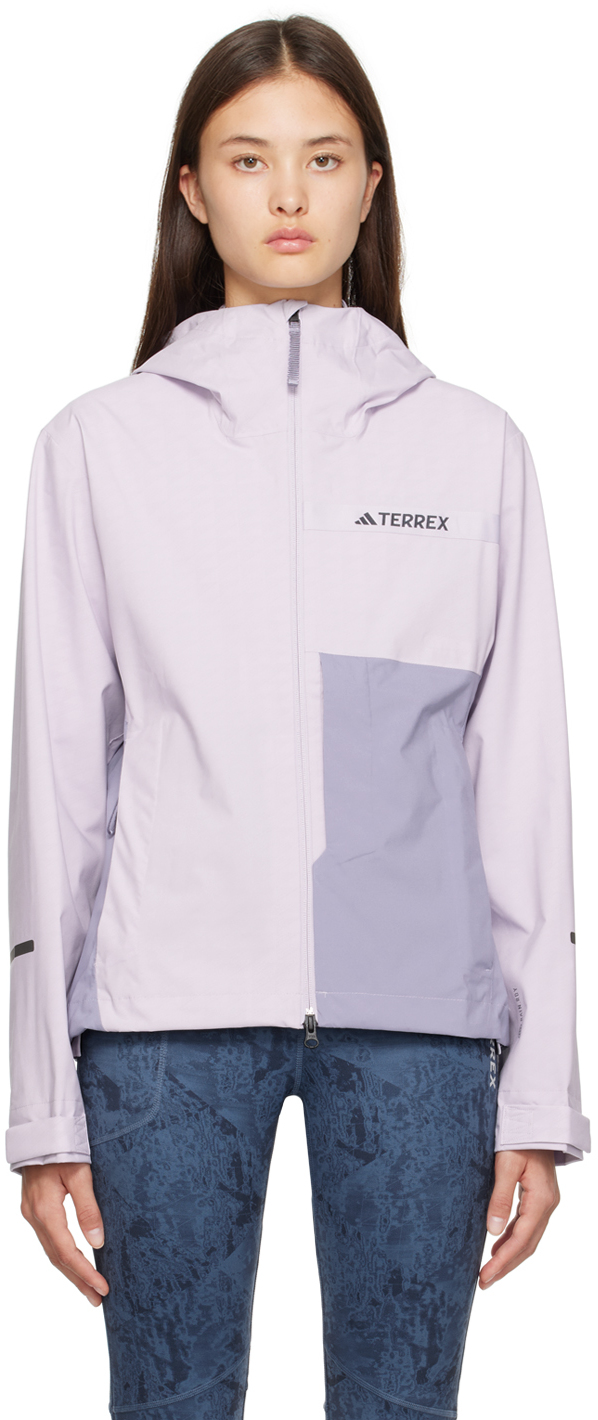 Adidas Originals Purple Terrex Multi Rain.rdy Jacket In Silver Dawn