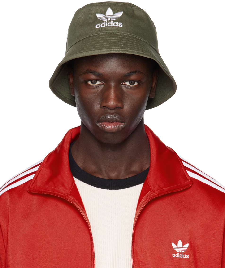 Khaki Trefoil Bucket Hat by adidas Originals on Sale