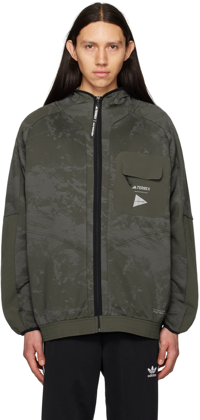 Adidas Originals Green And Wander Edition Jacket In Shadow Olive