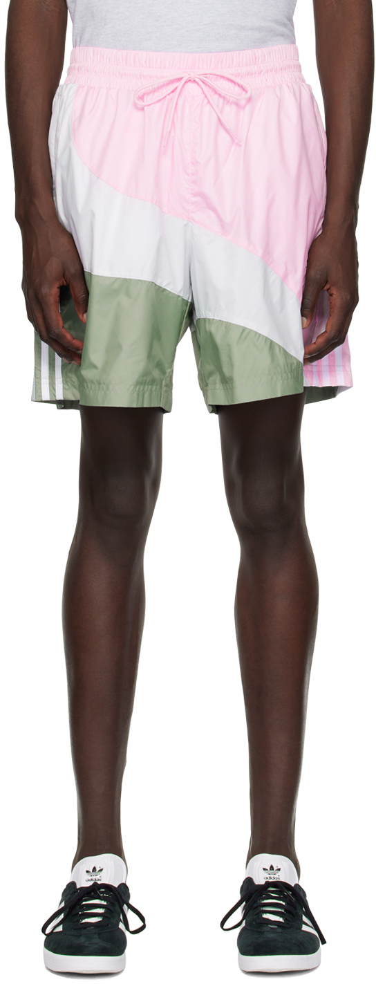 Adidas Originals Multicolor Swirl Shorts In Clpink,silgrn