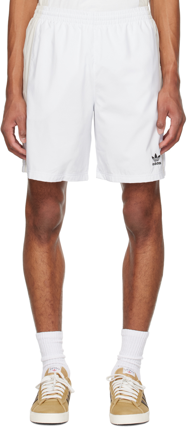 White & Beige Rekive Shorts