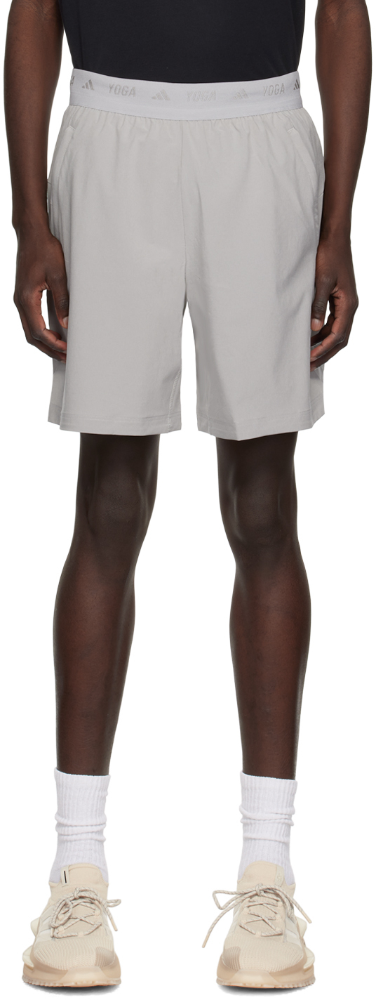 Adidas Originals Gray 2-in-1 Shorts In Mgh Solid Grey / Whi