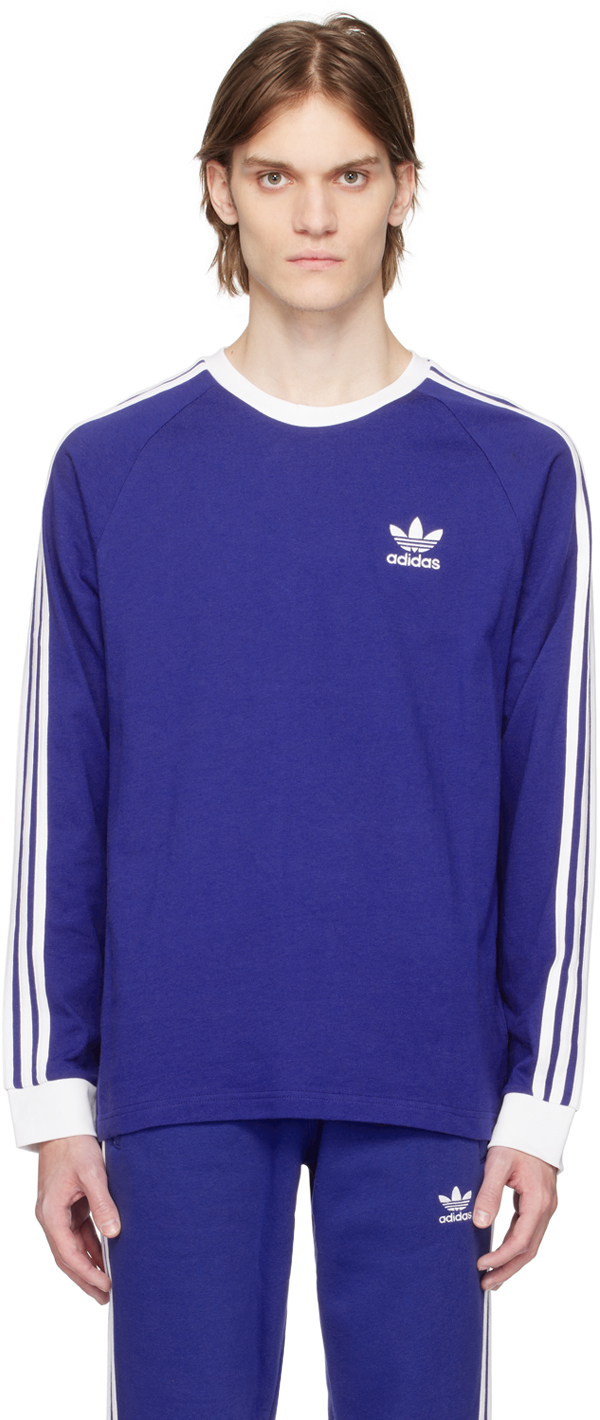 Adicolor ModeSens Blue Lucid Originals Semi Blue Classics Long Sleeve T-shirt | 3-stripes In Adidas