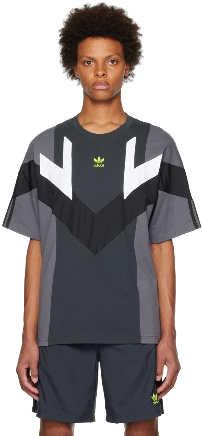 Adidas Originals Black & Gray Rekive T-shirt In Carbon / Grey Five