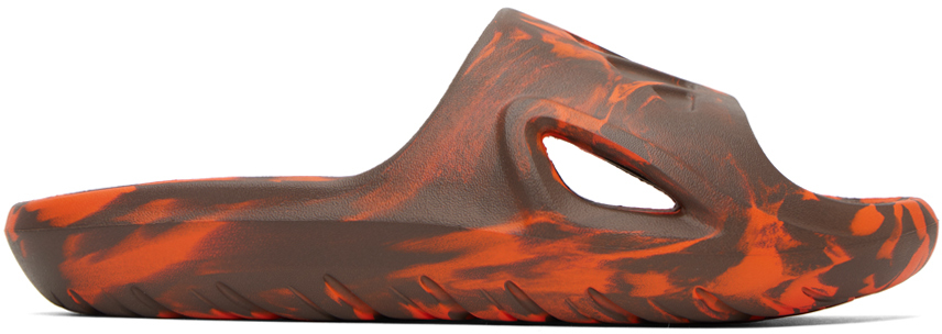 Adidas Originals Orange & Brown Adicane Slides In Earth Strata/earth Strata/semi Impact Orange